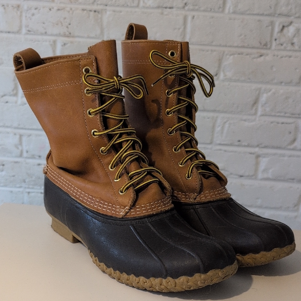 L.L. Bean Tan and Black Bean Boots